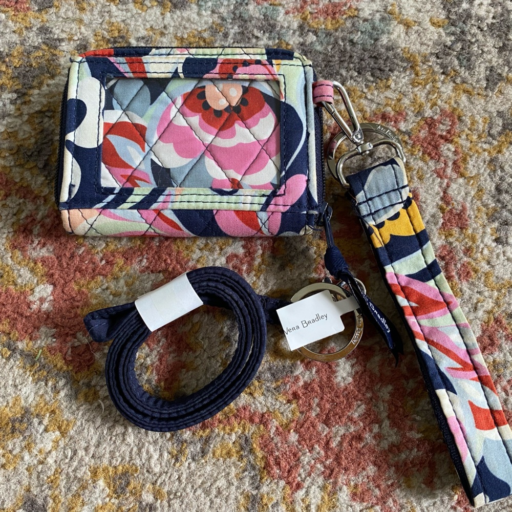Vera Bradley Wallet, wrist strap and lanyard